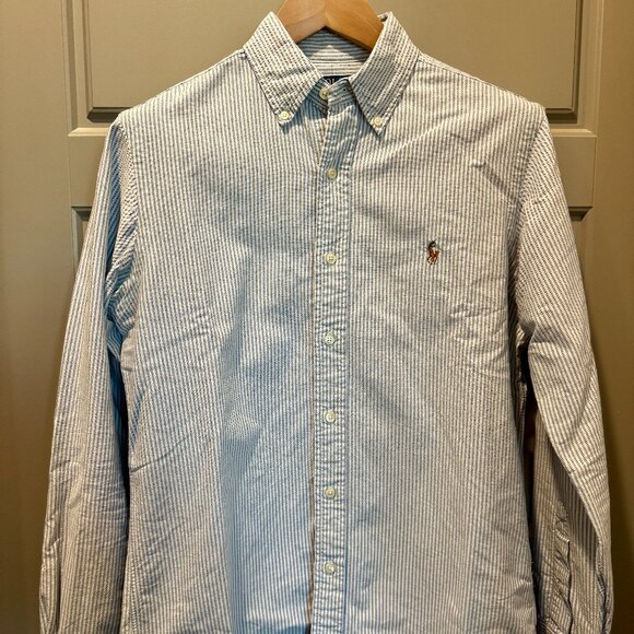 Polo Ralph Lauren Blue Stripe Oxford Shirt – Size Small Classic Fit - Picture 1 of 2